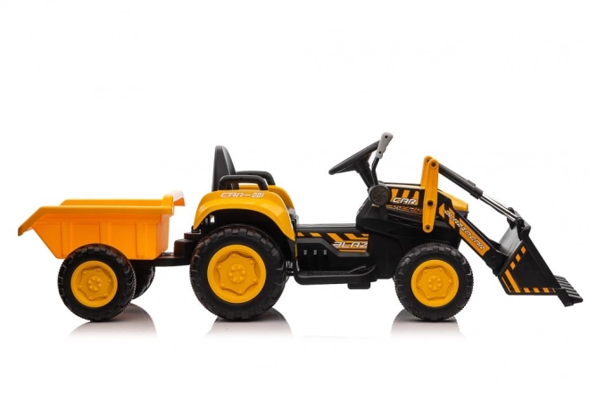 Akkumulátoros traktor kanállal sárga