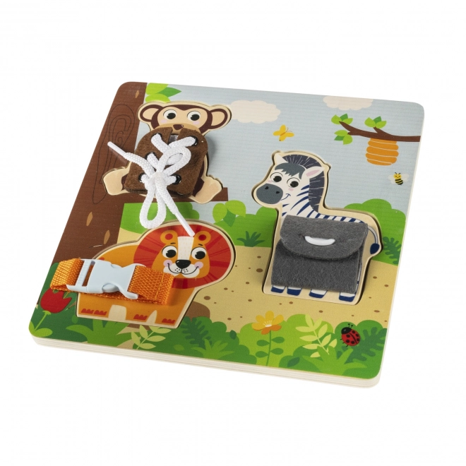 Montessori fából készült safari puzzle kicsiknek