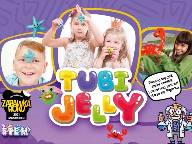 Tubi Jelly 6 színkészlet és kis akvárium - dinoszauruszok