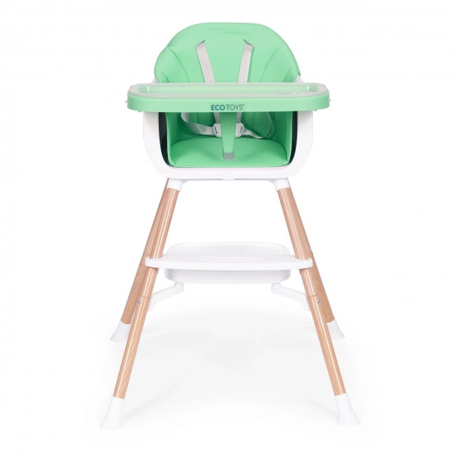 Gyermek etetőszék 2 az 1-ben zöld ecotoys