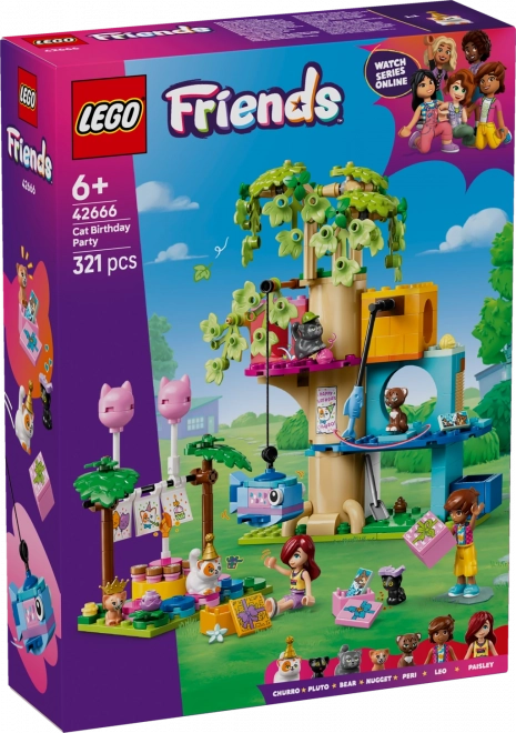 Lego Friends Macska születésnapi ünnepség és faház