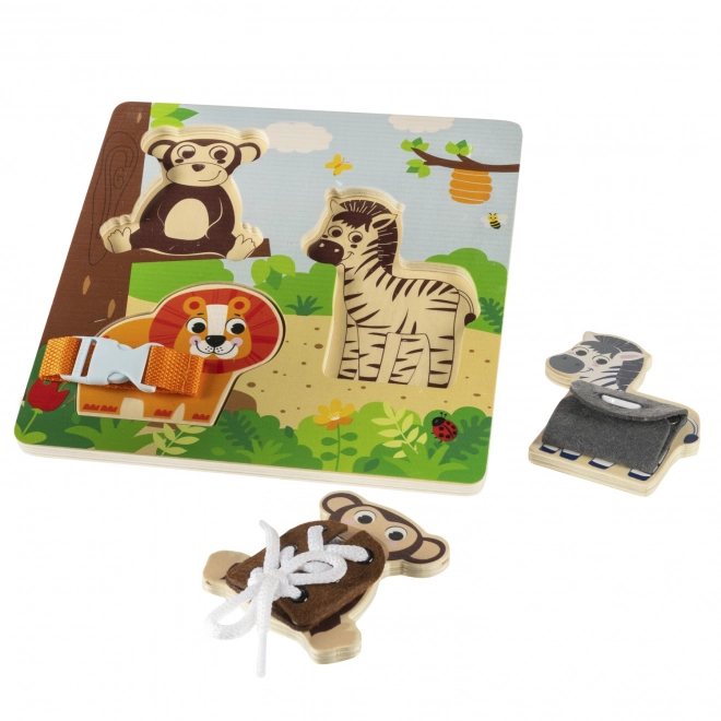 Montessori fából készült safari puzzle kicsiknek