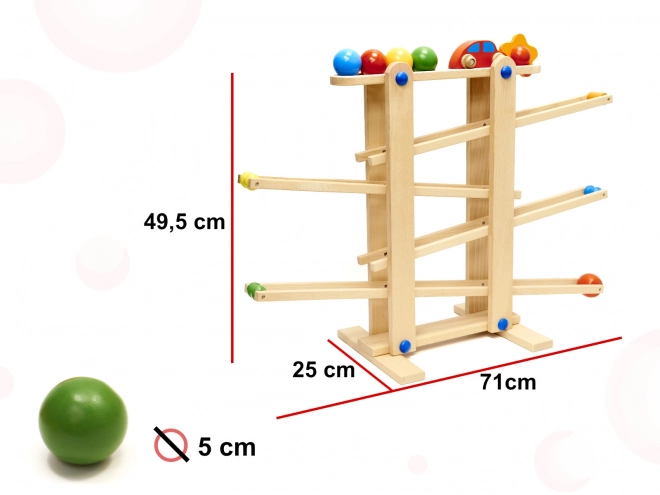 Montessori XXL fa golyópálya