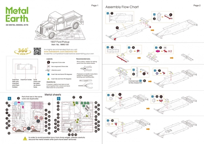 Fém modell 3D puzzle Ford Pickup 1937