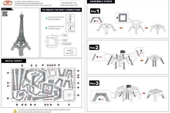 Metal Earth 3D puzzle Eiffel-torony