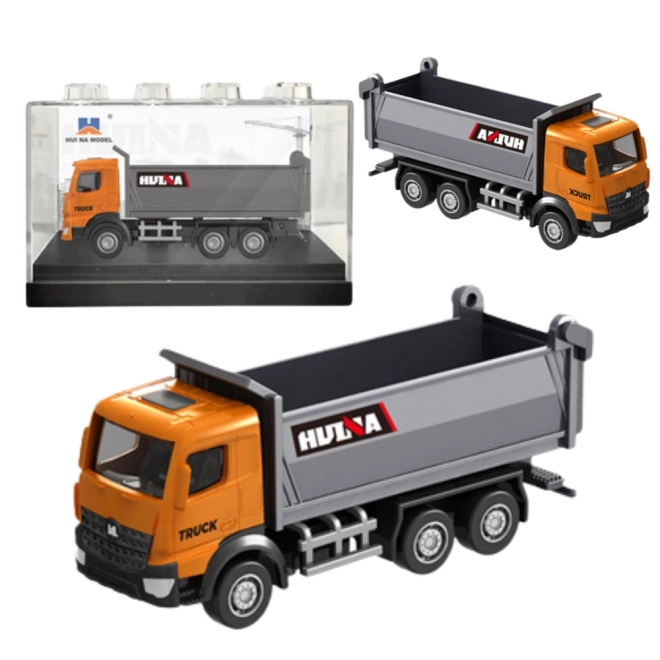 Huina narancssárga teherautó modell 1:80