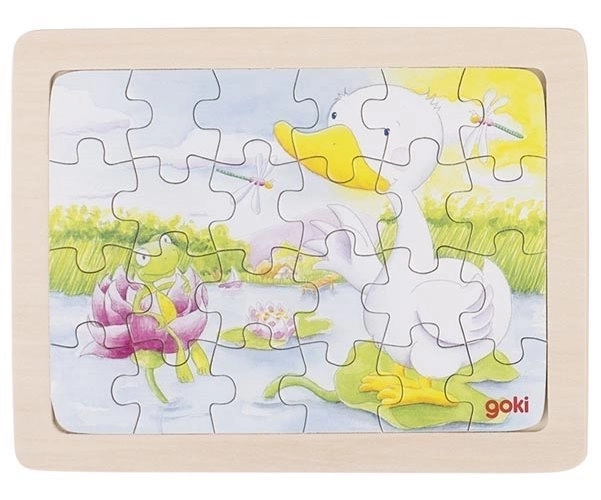 Goki fából készült kutyás puzzle 24 darabos