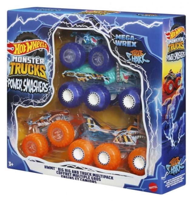 Hot Wheels Monster Trucks Power Smashers Tahaú és Teherautó