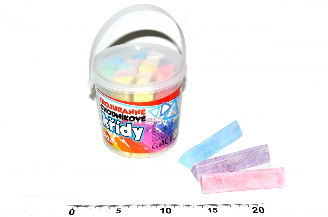 Színes, háromszögletű járdakréták, 20 db