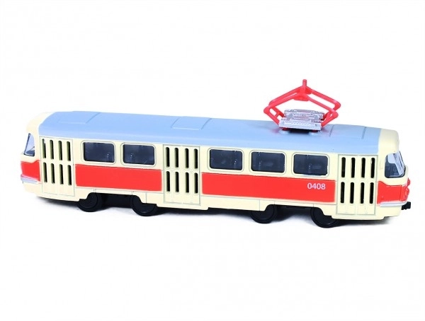 Retro Tatra T3 villamos fém modell 16 cm