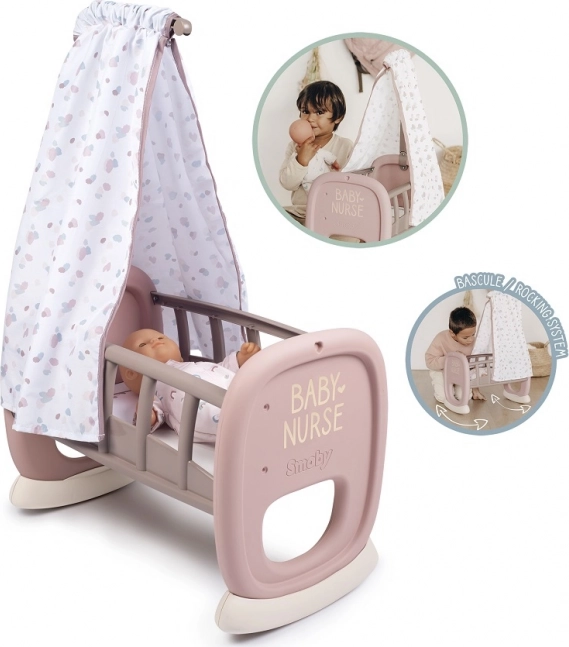 Smoby Baby Nurse baldachinos babaágy babáknak