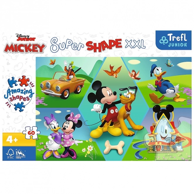 Mickey Mouse szuper alakú XXL puzzle 60 darabos