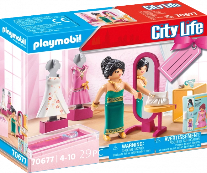 Playmobil City Life butik ajándékszett divatos ruhákkal