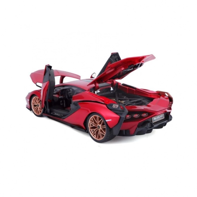 Bburago Lamborghini Sián FKP 37 vörös modellautó 1:18 méretarányban