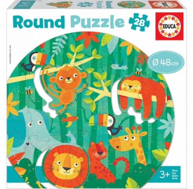 Jungle kör alakú puzzle 28 darabos