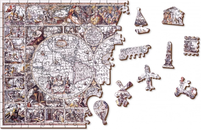 Felfedezések korának térképe fa puzzle 505 darabos