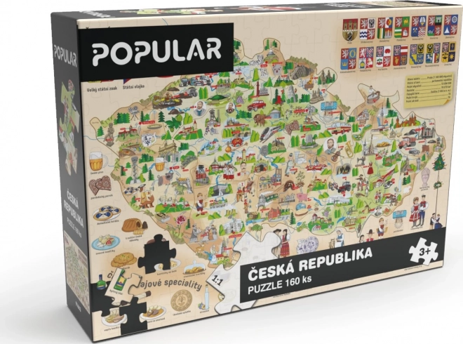 Csehország térkép puzzle, 160 darabos