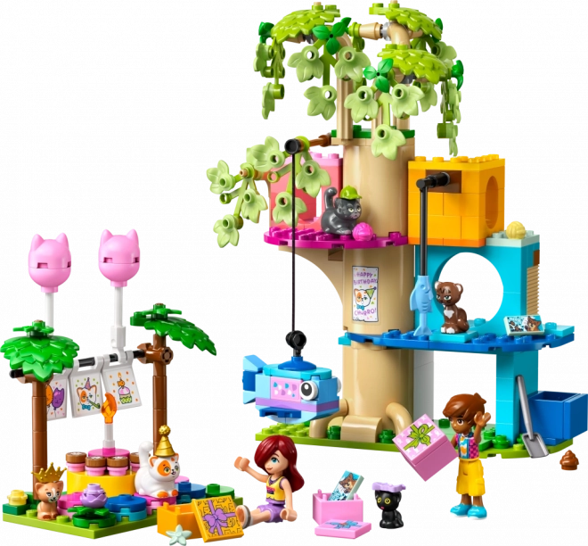 Lego Friends Macska születésnapi ünnepség és faház