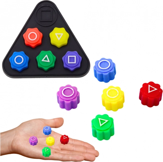 Squid Game Gonggi játék kockákkal háromszög alakú állvánnyal
