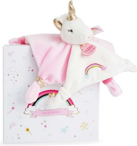 Doudou rózsaszín plüss takaró Egyszarvú