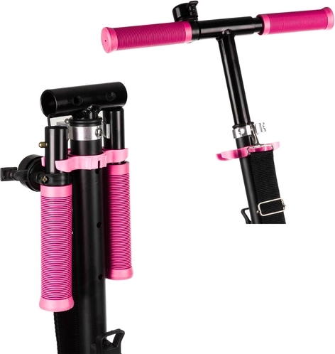 Összecsukható városi roller nagy kerekekkel (200 mm) gyerekeknek – rózsaszín