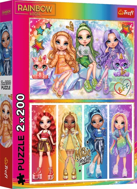 puzzle 2x200 – RAINBOW HIGH szivárvány babák
