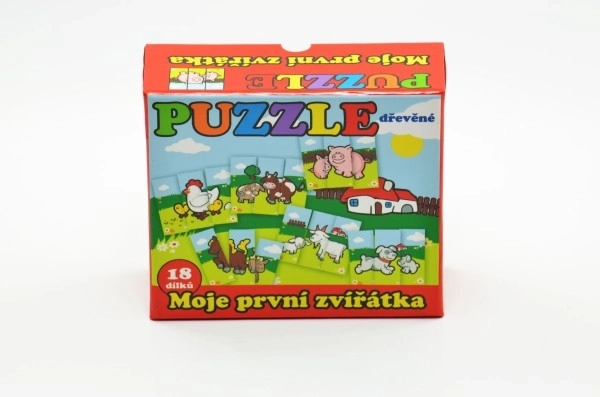 Fa farm állatok puzzle gyerekeknek