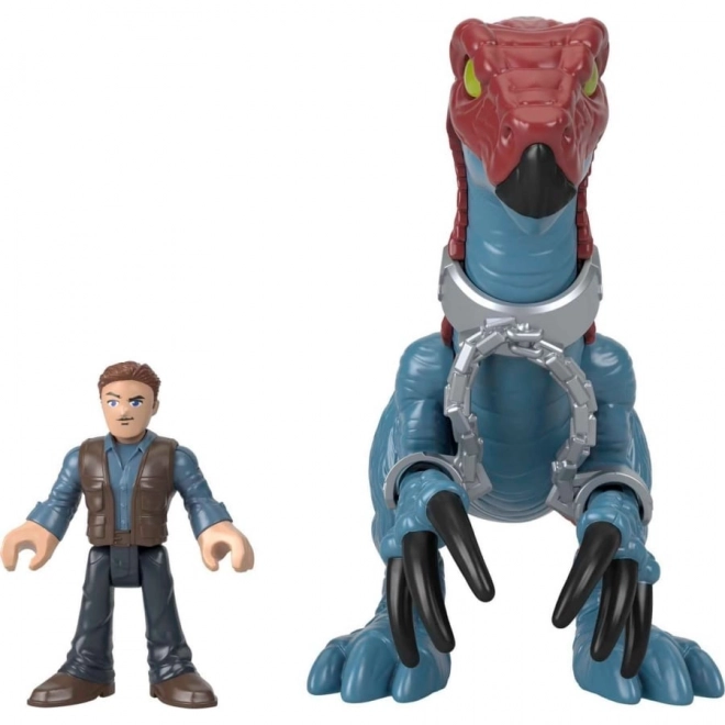 Jurassic World imaginext therizinosaurus és owen figura szett