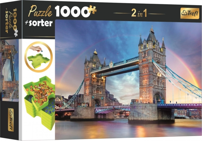 Trefl puzzle és darabcsoportosító 2 az 1-ben Tower Bridge, London 1000 darab