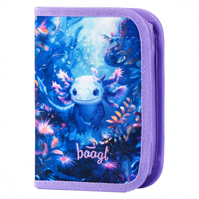 Egyszintes iskola tolltartó Axolotl