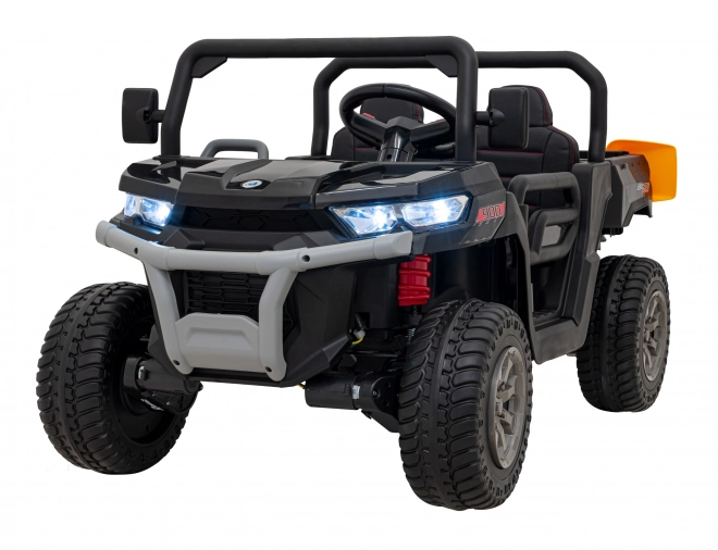 Autó Pick-Up Sebesség 900 pro gyermekek fekete + 4x4 meghajtás + mozgatható pumpa + csomagtér + távirányító + lapát + LED audió