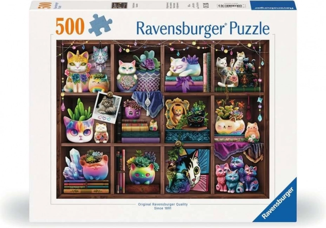 Ravensburger macskák és pozsgások puzzle 500 darabos