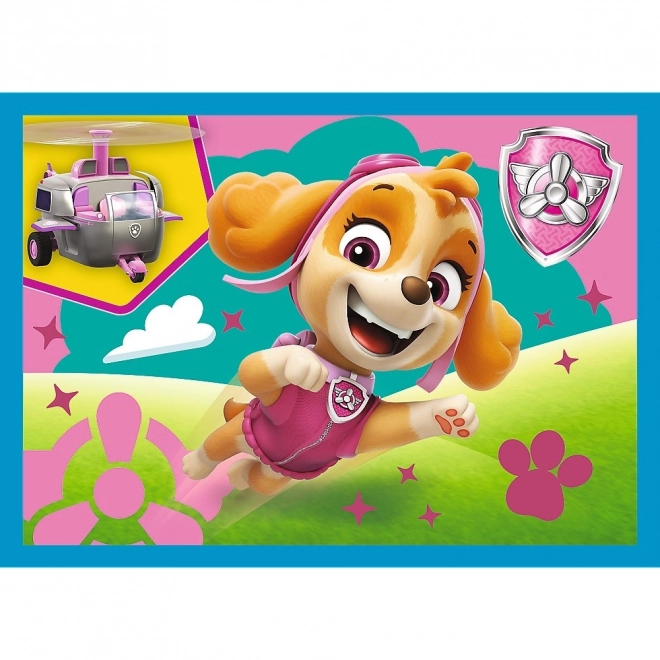 Paw Patrol futó kutyusok puzzle 4 az 1-ben