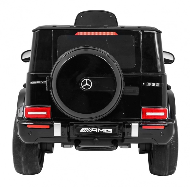 Mercedes AMG G63 gyerekeknek Lakk fekete + távirányító + MP3 LED + lassú indítás + EVA + biztonsági öv
