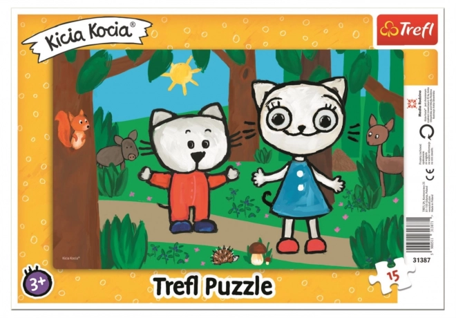 Kicia Kocia: Kittykit erdőben puzzle 15 darabos