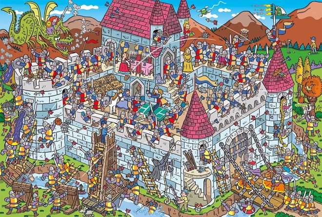 Középkori kastély nézete - 200 darabos puzzle