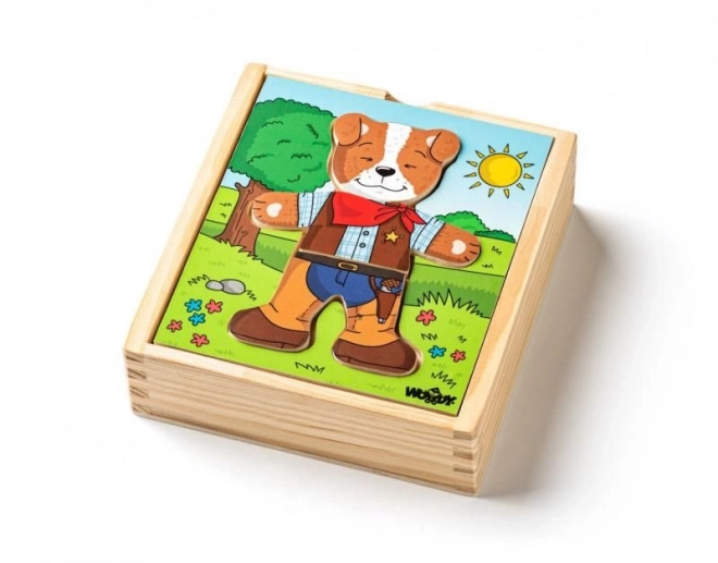 Puzzle Kutyus Öltöztető Játék