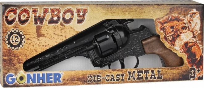 Fém cowboy revolver 12 lőszerrel