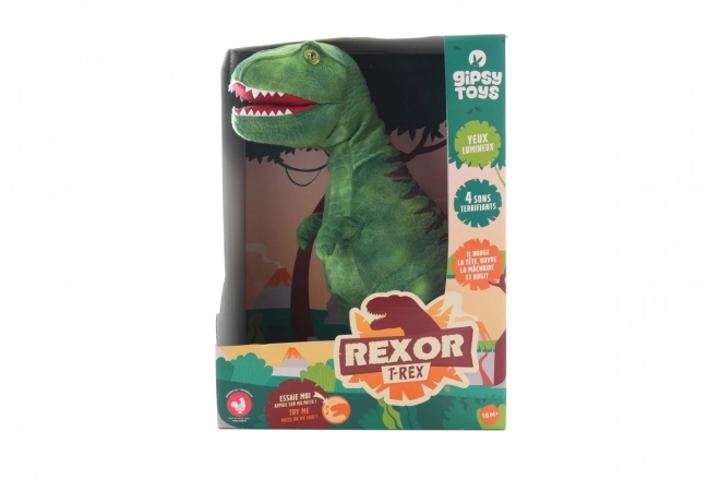 Zöld hangot adó plüss T-Rex 38 cm