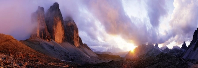 Panoráma puzzle Tre Cime, Dolomitok, Olaszország