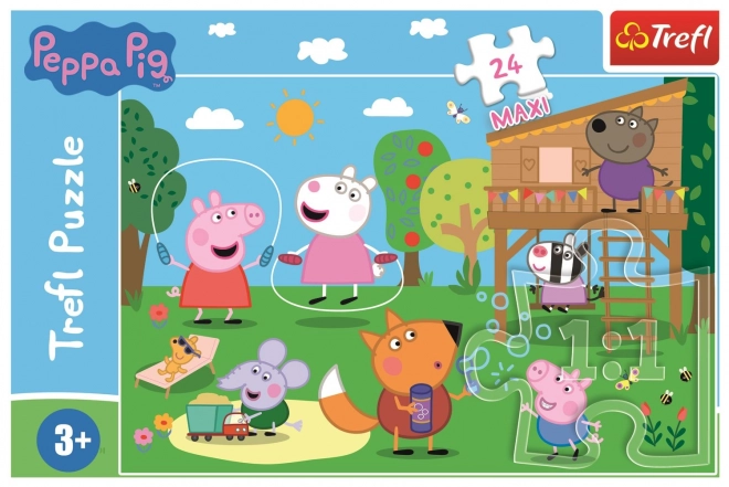 Peppa malac mulatság a fűben maxi puzzle 24 darabos - Trefl