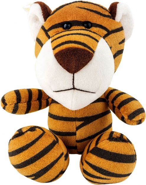 Plüss tigris tapadókoronggal, barna, 23 × 12 cm