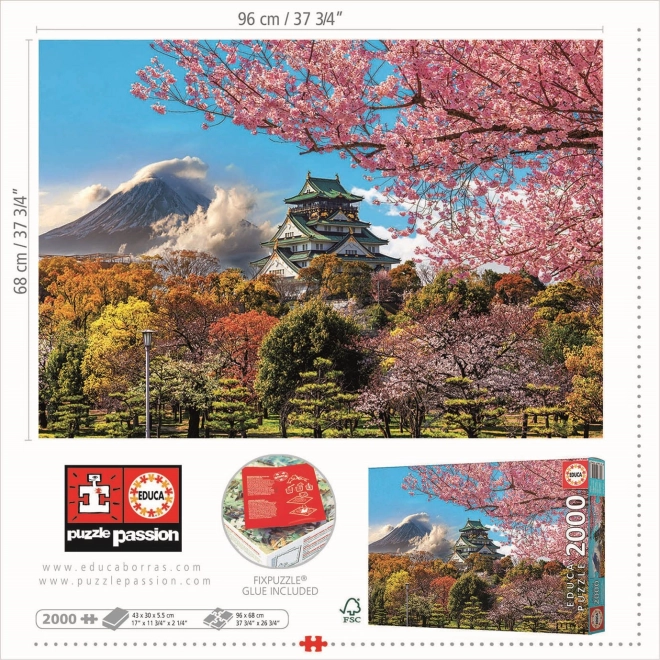 Ószaka kastély puzzle 2000 darabos Educa