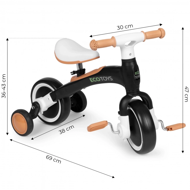 Gyerek 3 az 1-ben egyensúlyozó kerékpár pedálokkal - ECOTOYS