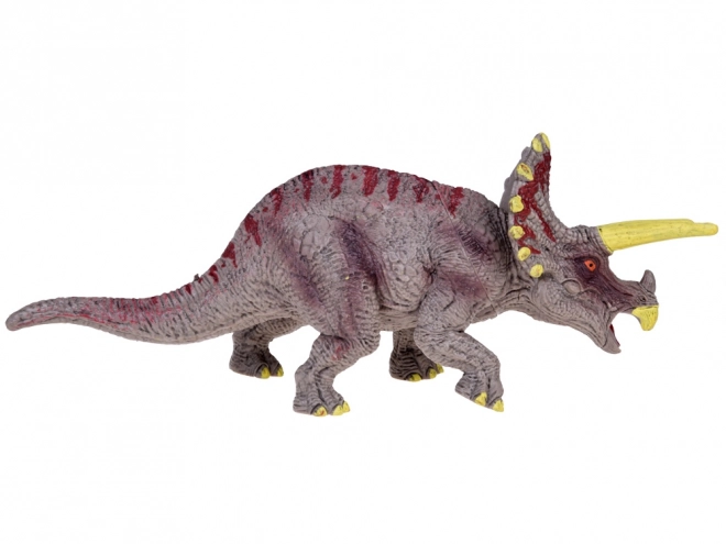 Gumiból készült triceratopsz dinoszaurusz figura