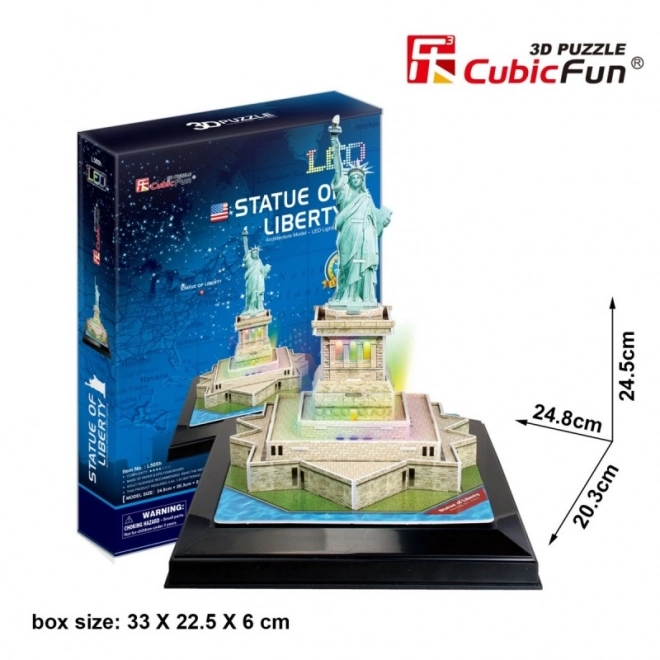 Világító 3D puzzle Szabadság-szobor 37 darab