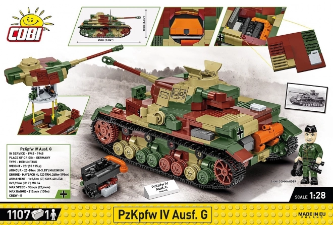 II. világháborús Panzerkampfwagen IV Ausf.G építőkészlet