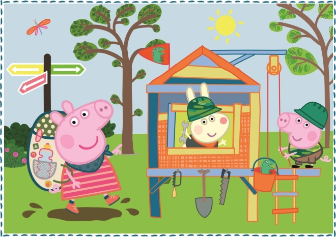 Peppa malac nyaralási emlékek 4 az 1-ben puzzle szett