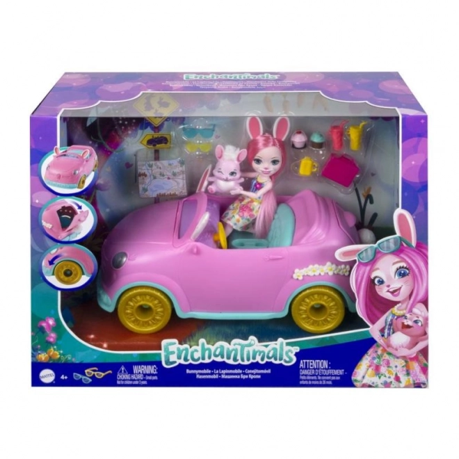 Enchantimals nyuszi autó Bree Bunnymobile játékszett