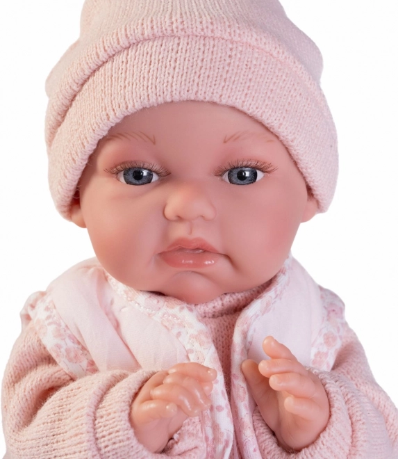 realisztikus baba újszülött mozgó funkcióval és puha textil testtel 34 cm